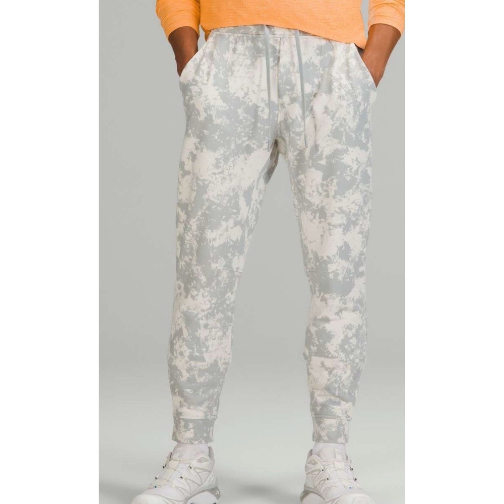 Lululemon City Sweat Jogger Pant Mens Small White Opal Silver Drop Gray Workout